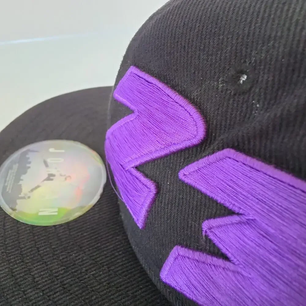 2004 Nike Air Jordan 23 Fitted Hat, Y2K, Black & Purple Cap Size 7 1/8